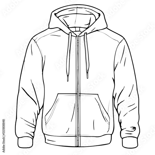 Stylish Black and White Hoodie Illustration