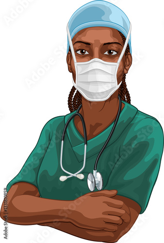 Black Woman Doctor Nurse Me...