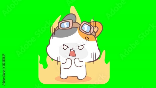 A charming  cat character animation, perfect for enhancing emotions in your videos!