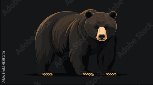Brown bear illustration. Bear. Wild animal.