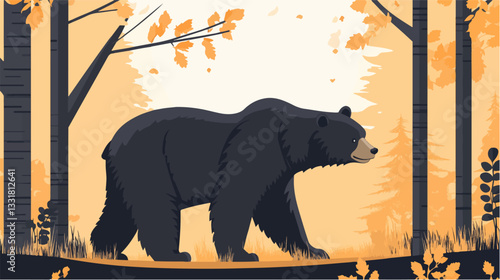 Brown bear illustration. Bear. Wild animal.