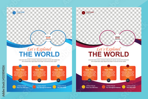 Tours And Travel Design For Flyer Poster And Banner Template vector
