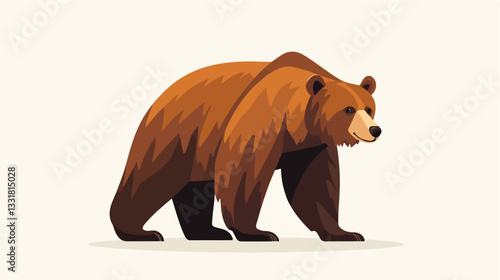 Brown bear illustration. Bear. Wild animal.