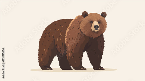 Brown bear illustration. Bear. Wild animal.