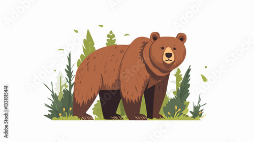 Brown bear illustration. Bear. Wild animal.