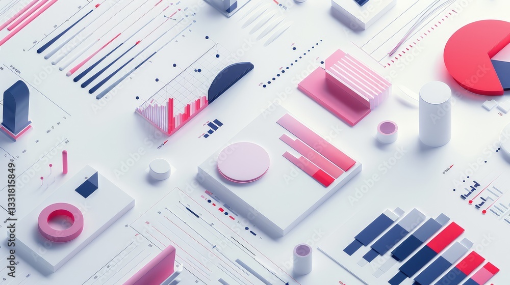 Contemporary Data Visualization with Geometric Shapes and Vibrant Colors Contemporary Data Visualization with Geometric Shapes and Vibrant Colors