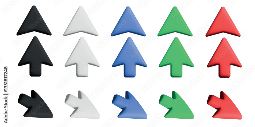 Colorful arrow shapes arranged in a structured grid layout on a white background. Perfect for infographics, UI, and direction indicators.
Colorful arrow shapes arranged in a structured grid layout on a white background. Perfect for infographics, UI, and direction indicators.