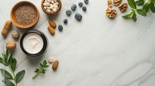 Wallpaper Mural An inviting flat lay of various nuts and yories perfectly arranged on a clean surface for healthy snacking Torontodigital.ca