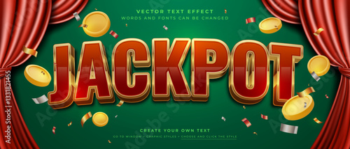 Fotografía Jackpot Bonus Text Effect, Gold graphic styles