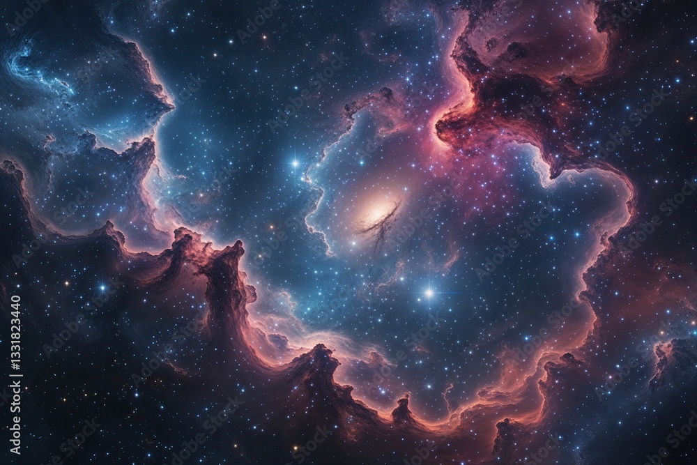 Fototapeta premium Stunning Intergalactic Views with Colorful Nebulae and Dazzling Celestial Stars