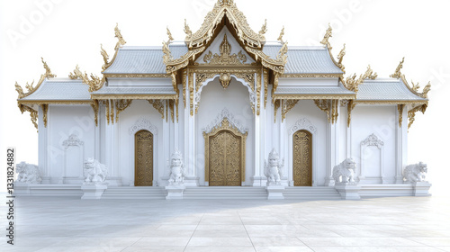 Wallpaper Mural Majestic Buddhist temple entrance with intricate architecture and golden details. serene and spiritual atmosphere surrounds Torontodigital.ca