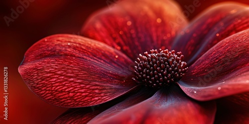 Fototapeta Naklejka Na Ścianę i Meble -  deep burgundy Chocolate Cosmos flower with velvety petals and intricate center details