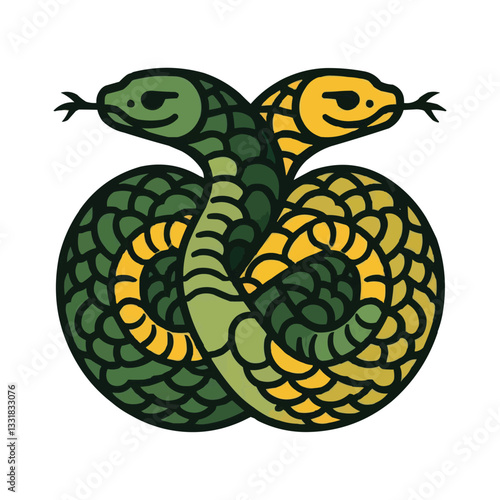 green snake vector illustration