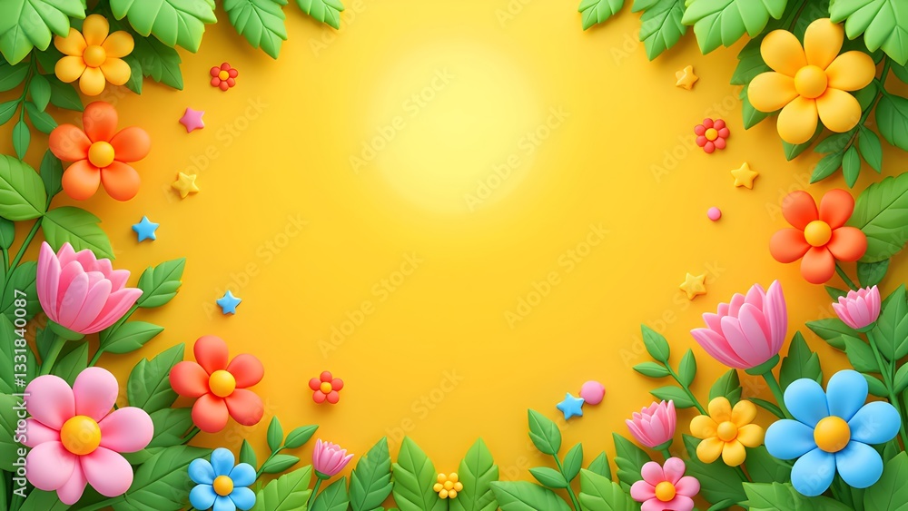 Fototapeta premium Colorful flowers shining under the sun