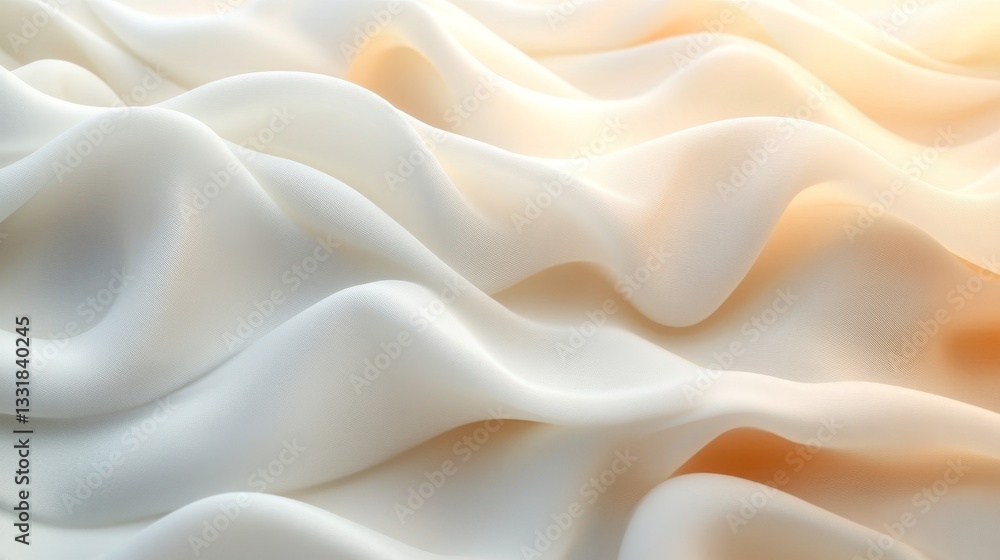 Fototapeta premium Soft flowing fabric in shades of white and yellow is shown