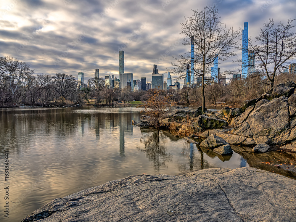 Central Park, New York City at the lake