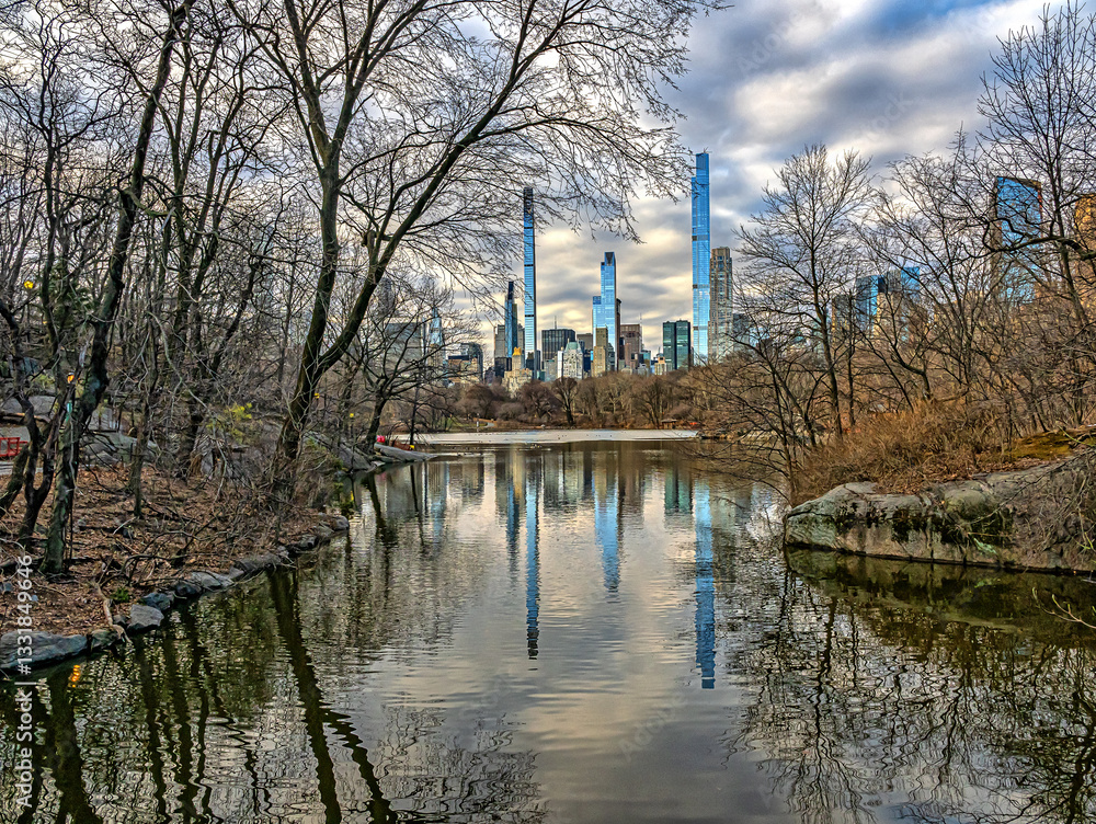 Central Park, New York City at the lake
