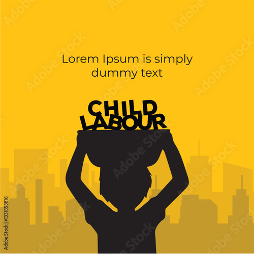 World Day against child labor, Stop child labor. social media banner and Instagram banner post design