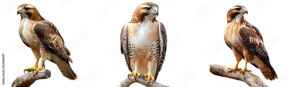 Red-tailed Hawk, a red-tailed hawk sitting on a branch with a transparent background Red-tailed Hawk, a red-tailed hawk sitting on a branch with a transparent background