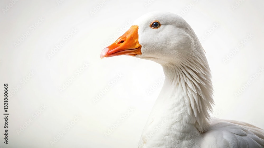 White Domestic Goose Isolated on White Background - Stunning Wildlife Photography for Stock Images, Nature Lovers, and Bird Enthusiasts, Perfect for Educational and Creative Projects White Domestic Goose Isolated on White Background - Stunning Wildlife Photography for Stock Images, Nature Lovers, and Bird Enthusiasts, Perfect for Educational and Creative Projects