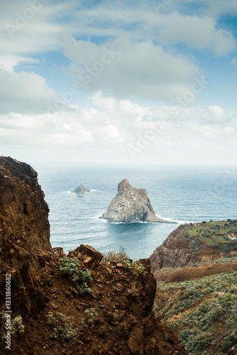 Spanish resort Canary islands, Tenerife deserted path with the magnificent sea ocean view