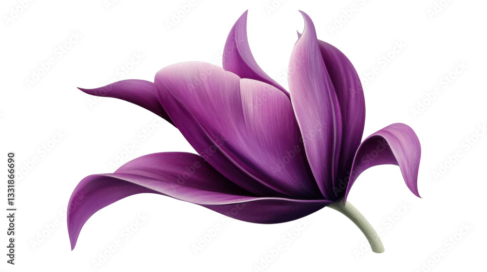 Naklejka premium Purple flower blooming with transparent background: elegance and beauty in nature