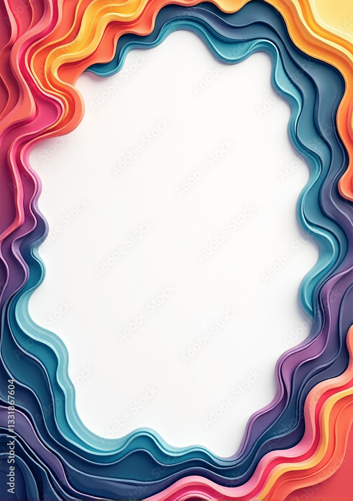 Colorful abstract paper cut design framing a blank space. Colorful abstract paper cut design framing a blank space.