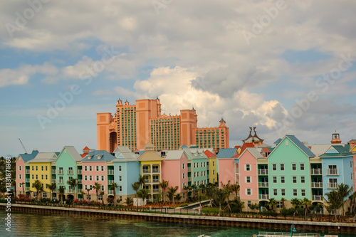 Bahamas, Nassau, panoramic view of the famous Paradise Islands resort