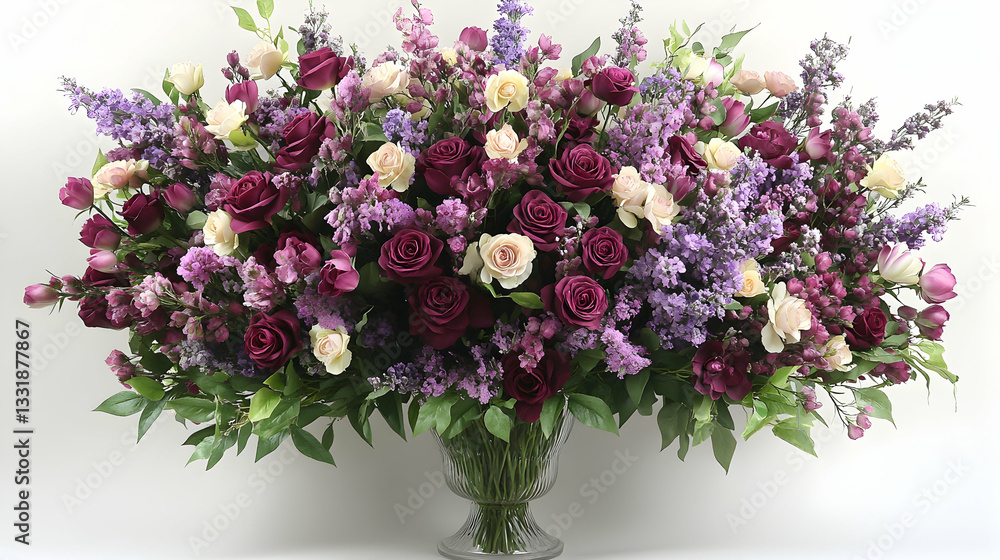 Fototapeta premium Lush floral arrangement in a large vase