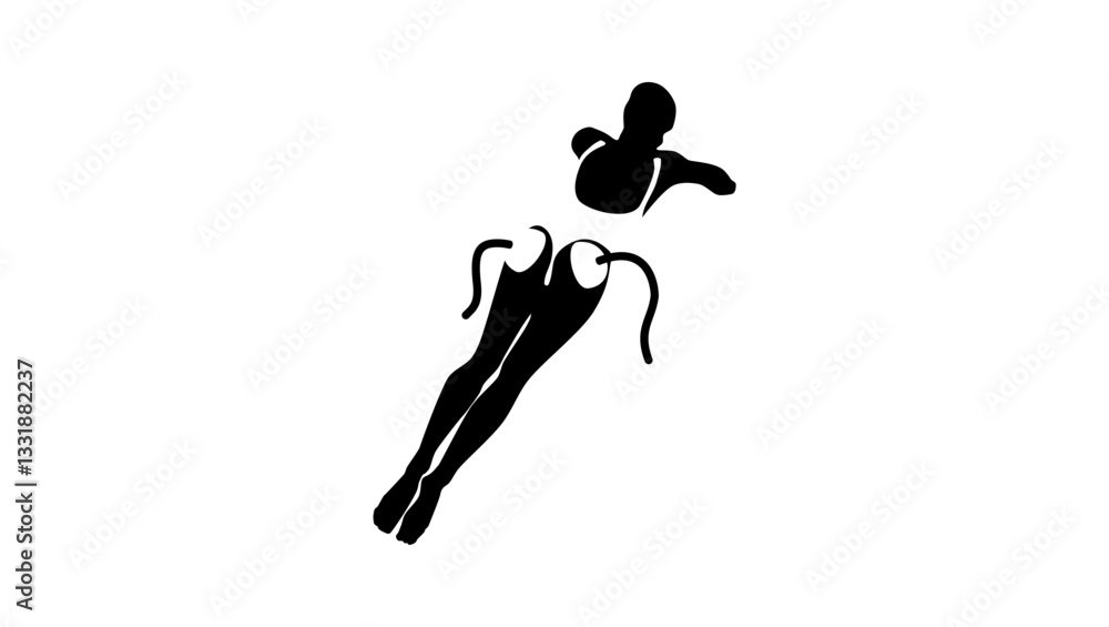 Butt Vacuum Therapy, black isolated silhouette Butt Vacuum Therapy, black isolated silhouette