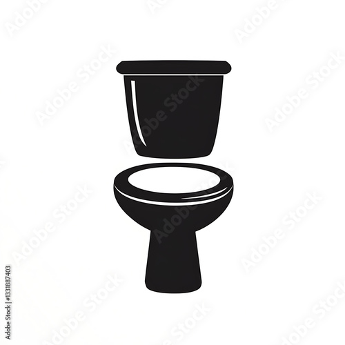 Obraz na płótnie Common restroom fixture in minimalist design featuring a traditional toilet seen from a side angle in a simple black and white style w salonie