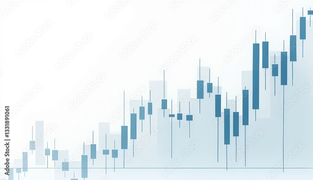 Minimalist stock market candlestick graph with blue and white abstract elements, representing financial trends, investment analysis, and trading performance.
Minimalist stock market candlestick graph with blue and white abstract elements, representing financial trends, investment analysis, and trading performance.