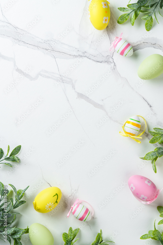 Easter eggs on white background.