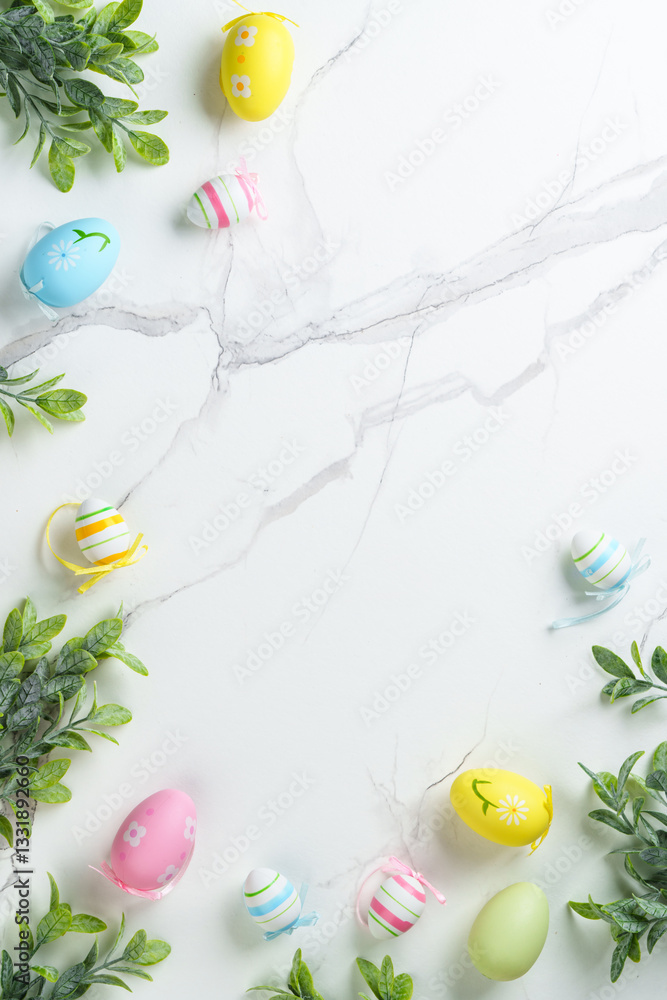 Easter eggs on white background.