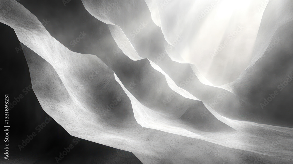 Abstract Flowing Forms Monochrome Image Abstract Flowing Forms Monochrome Image