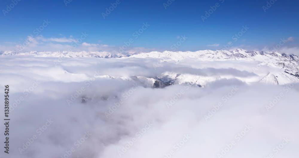 aerial view timelapse of winter snow mountain landscape with clouds mist moving aerial view timelapse of winter snow mountain landscape with clouds mist moving