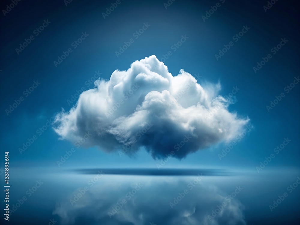 Naklejka premium Serene White Cloud Element: Long Exposure Photographic Effect, Perfect for Design Layering