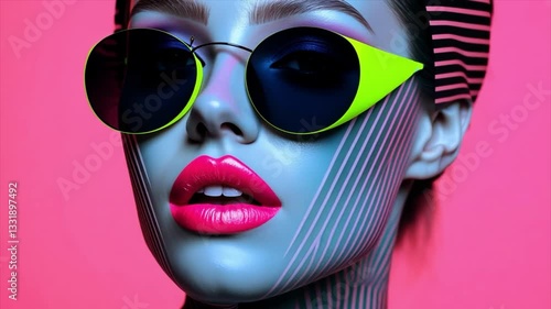 Digital stripe fashion model 06