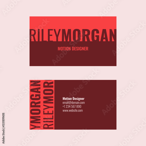 Red Brown Modern Business Card Template Motion Designer