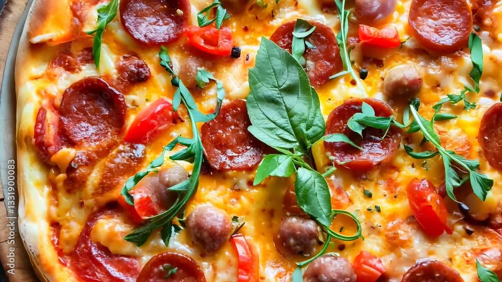 Appetizing pizza on a wooden board in a cafe. Concept of advertising a cafe, restaurant, fast food. Empty space for text, top view
Appetizing pizza on a wooden board in a cafe. Concept of advertising a cafe, restaurant, fast food. Empty space for text, top view