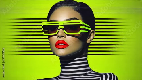 Digital stripe fashion model 02