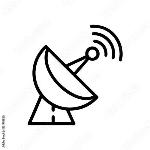 Satellite antenna icon, concept of communication and space technology