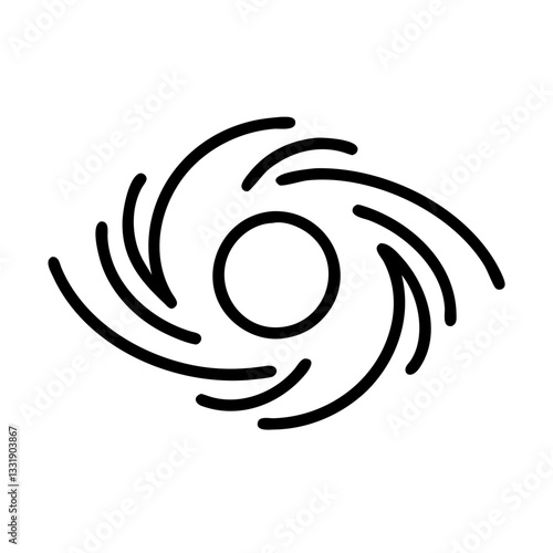 Black hole icon, concept of cosmic phenomena and gravity