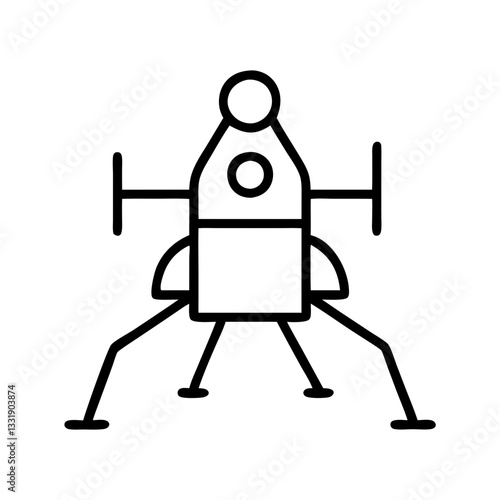 Lunar lander icon, concept of moon exploration and space missions
