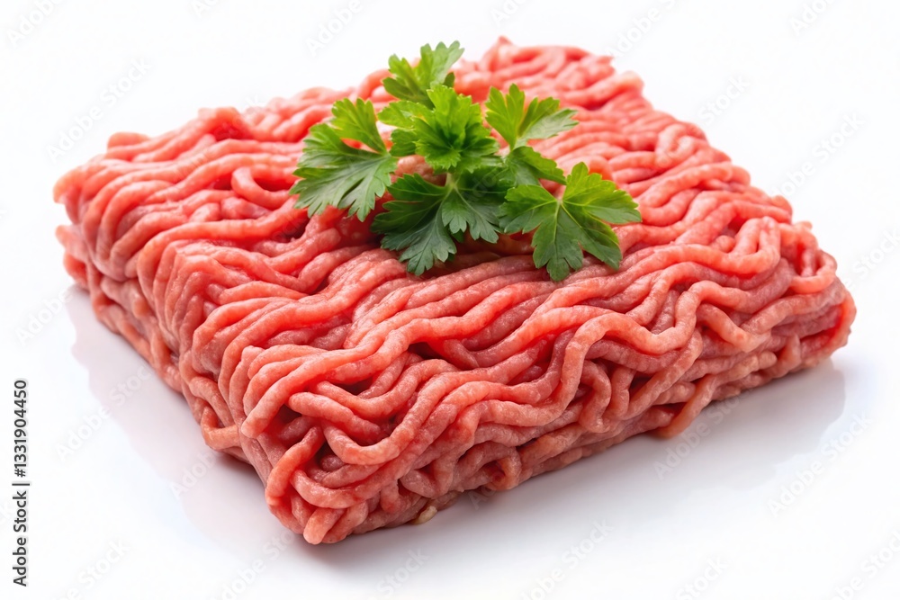 Raw Ground Pork, Isolated on White Background - High-Resolution Stock Photo Raw Ground Pork, Isolated on White Background - High-Resolution Stock Photo