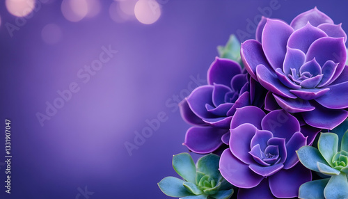 Vibrant purple succulents in a soft focus setting