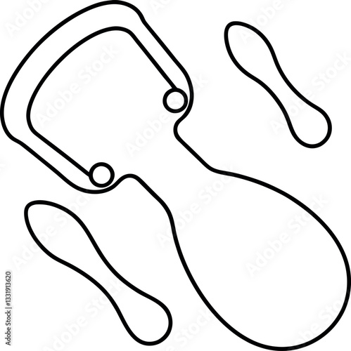 Simple outline illustration of gua sha tools and facial roller for beauty and skincare, ideal for coloring pages and printable wellness worksheets