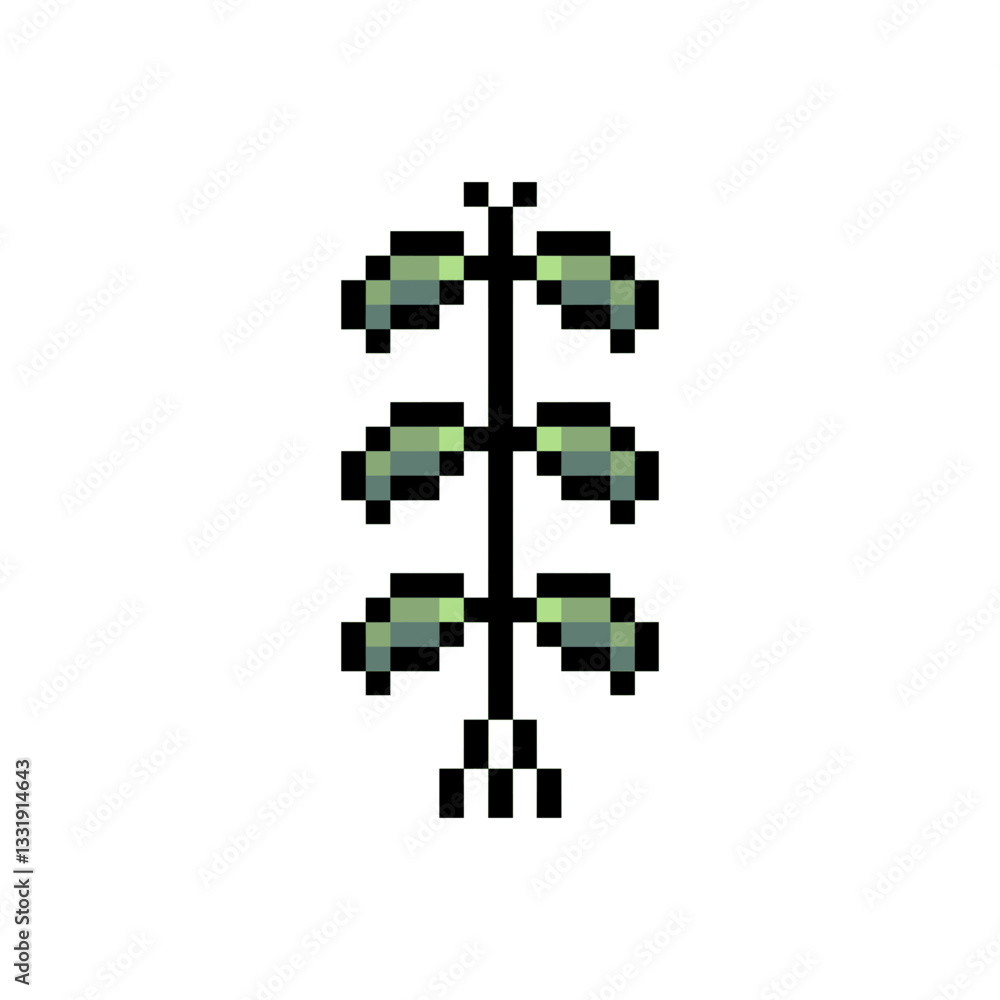 Fototapeta premium sprout plant retro pixel art
