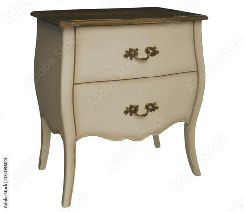 antique brown chest of drawers isolated object