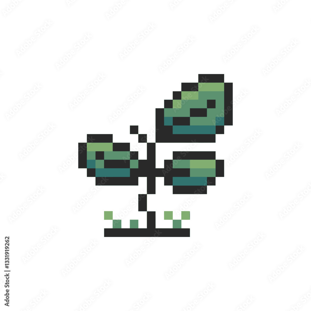 Obraz premium sprout plant retro pixel art